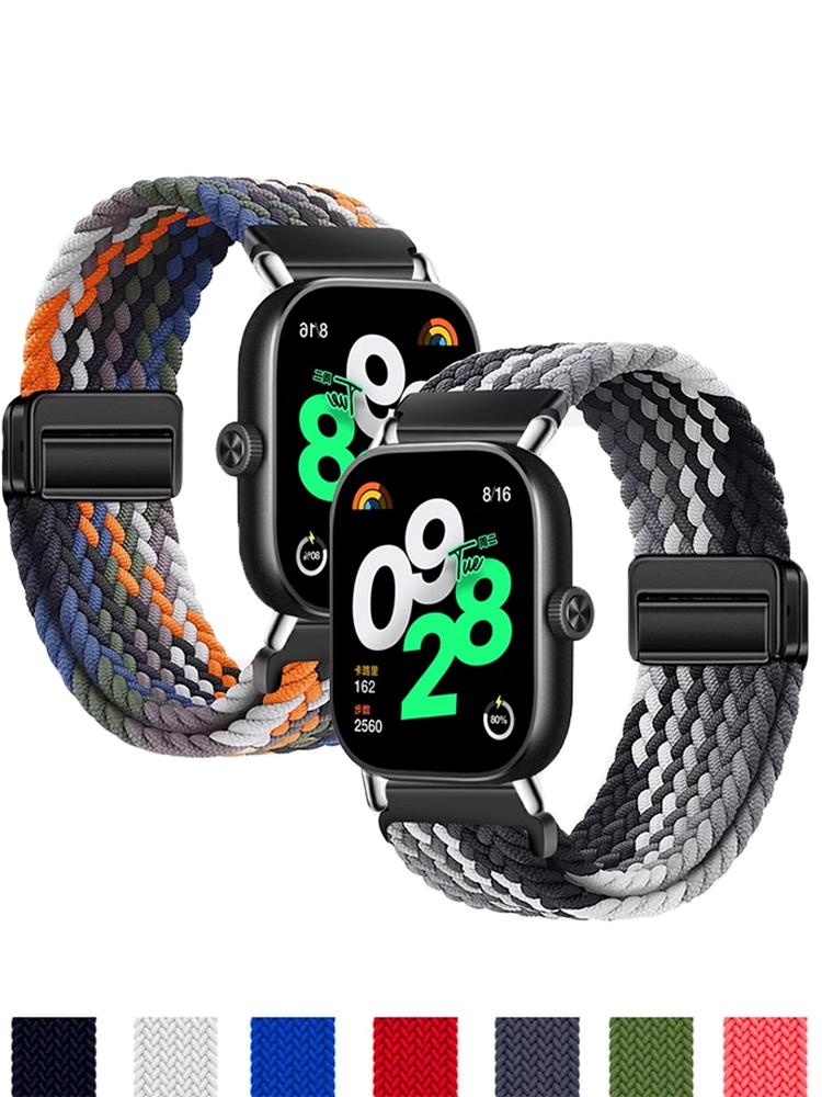 Для ремешка Redmi Watch 4 Аксессуары Регулируемый Магнитный Плетеный Спортивный Нейлоновый Запасной ремень correa браслет Miband 8 pro ремешок