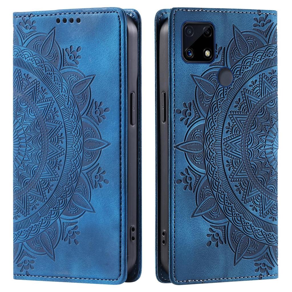 Для realme C25s, C21, C15, Narzo 50A 30A 20, Чехол-книжка из PU-кожи с тиснением "Мандала", с магнитной застежкой