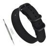 21mm Black Thick Nylon Type Watch Strap Replacement Band with Matte Finish Buckle