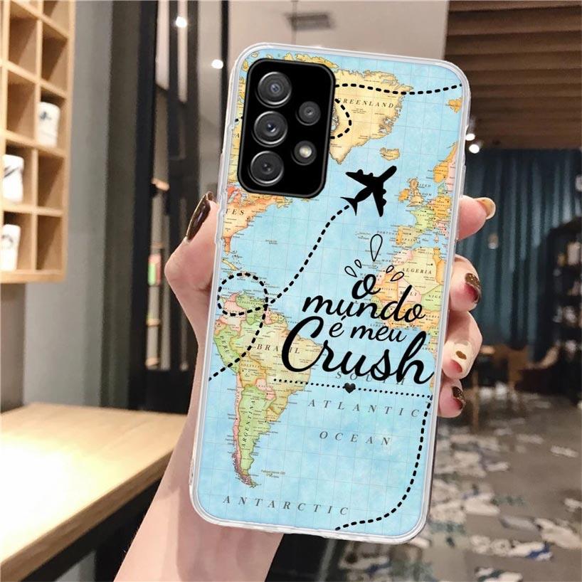 World Map Travel Plans Soft Phone Case For Samsung Galaxy A16 A26 A36 A56 A15 A14 A13 A55 A54 A53 A35 A34 A33 A25 A24 A23 A05S A