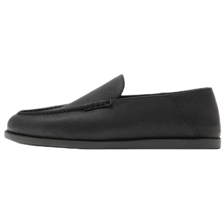 Zara Leather Round Toe Slip-On Casual Shoes Men Sneaker Black 2694520800