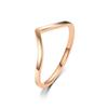 Temperament trendy V-shaped love stainless steel ring women's fashion niche cold wind couple glossy plain ring