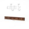 Solid Wood Wall Mounted Coat Hook Rack, Natural Beech Black Walnut Wooden Hook Rail, No-Drill Adhesive Hooks For Entryway Bedroom Bathroom
