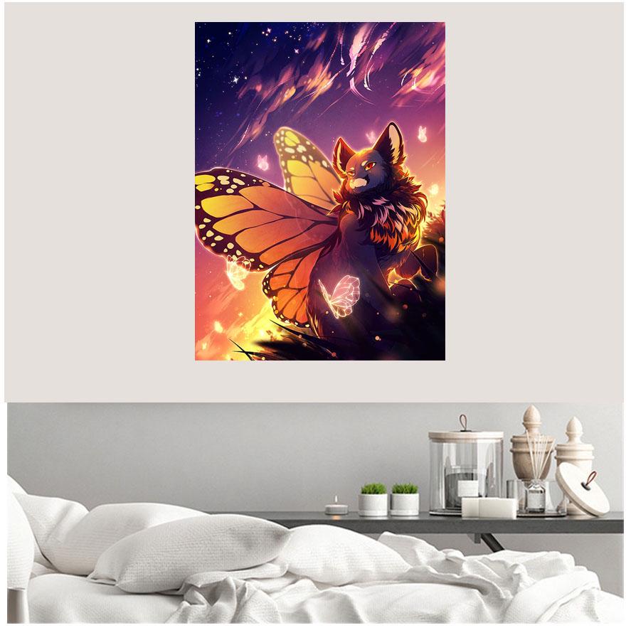 Квадратная/круглая Алмазная вышивка Бабочка Зверь 5D DIY Алмазная вышивка крестиком Алмазная мозаика Украшение
