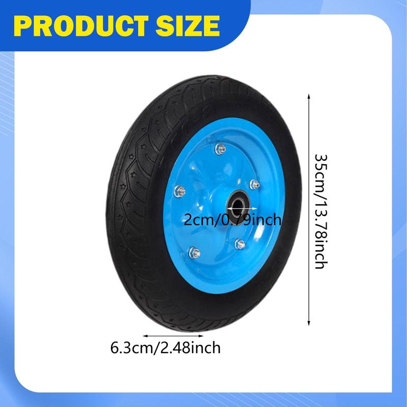 Hand Truck Wheel, Heavy Duty Solid Tyre, Rubber Wheel for Lawnmower, Lawn and Garden Equipment, Hand Cart Accs