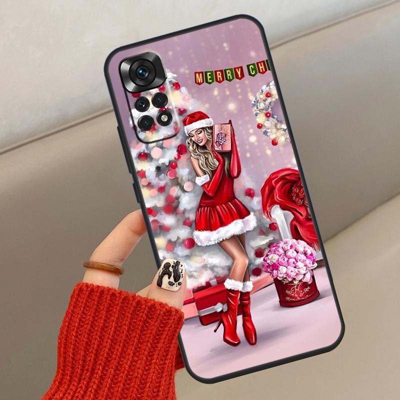 Модная Девушка С Рождеством Чехол Для Xiaomi Redmi Note 13 12 11 10 14 15 Pro Plus Чехол Для Redmi 15C 14C 10C 12C 13C 15