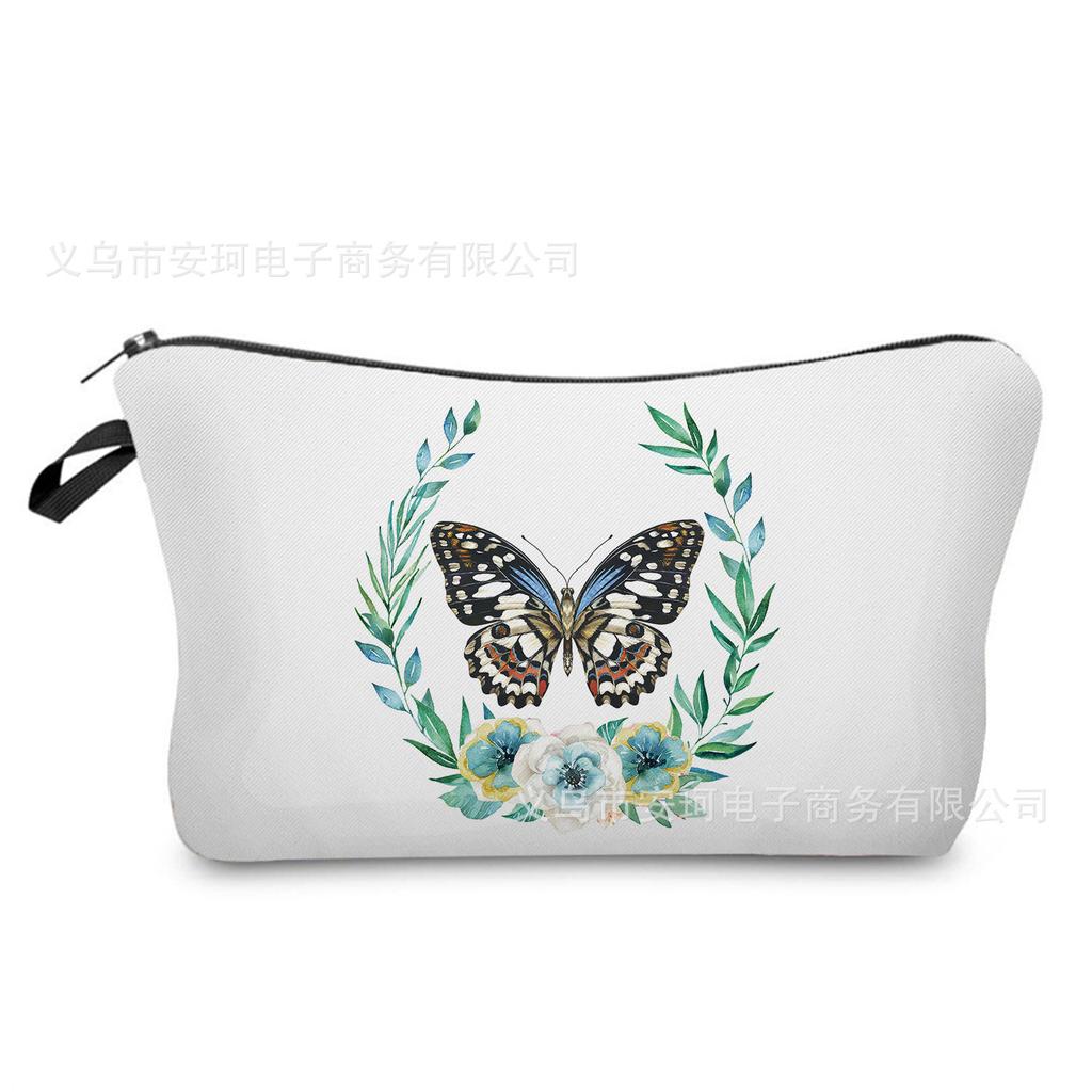 Женская косметичка с цветочным принтом Органайзер для туалетных принадлежностей Дорожный чехол для хранения 6662