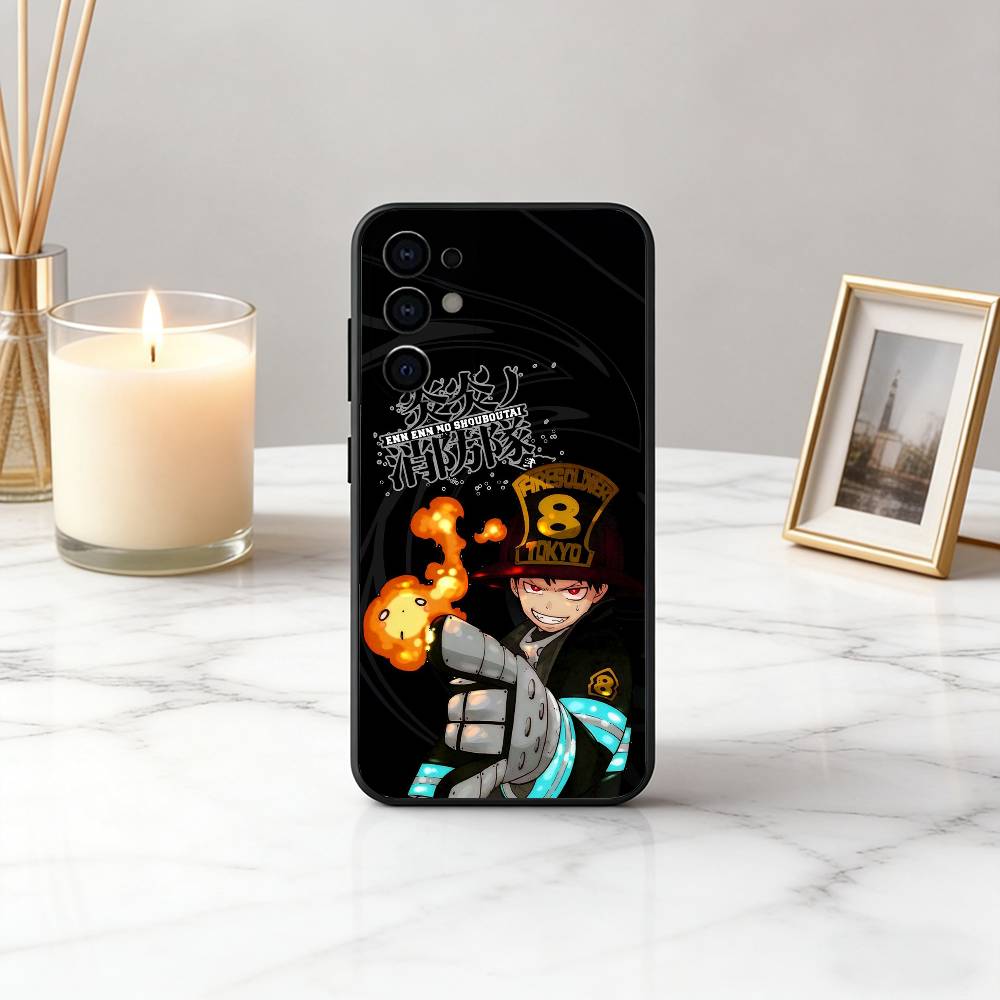 Fire Force S-Shinra K-Kusakabe-SK Phone Case For Samsung S25,S24,S21,S22,S23,S30,Ultra,S20,Plus,Fe,Lite,Note,10,Black Cover