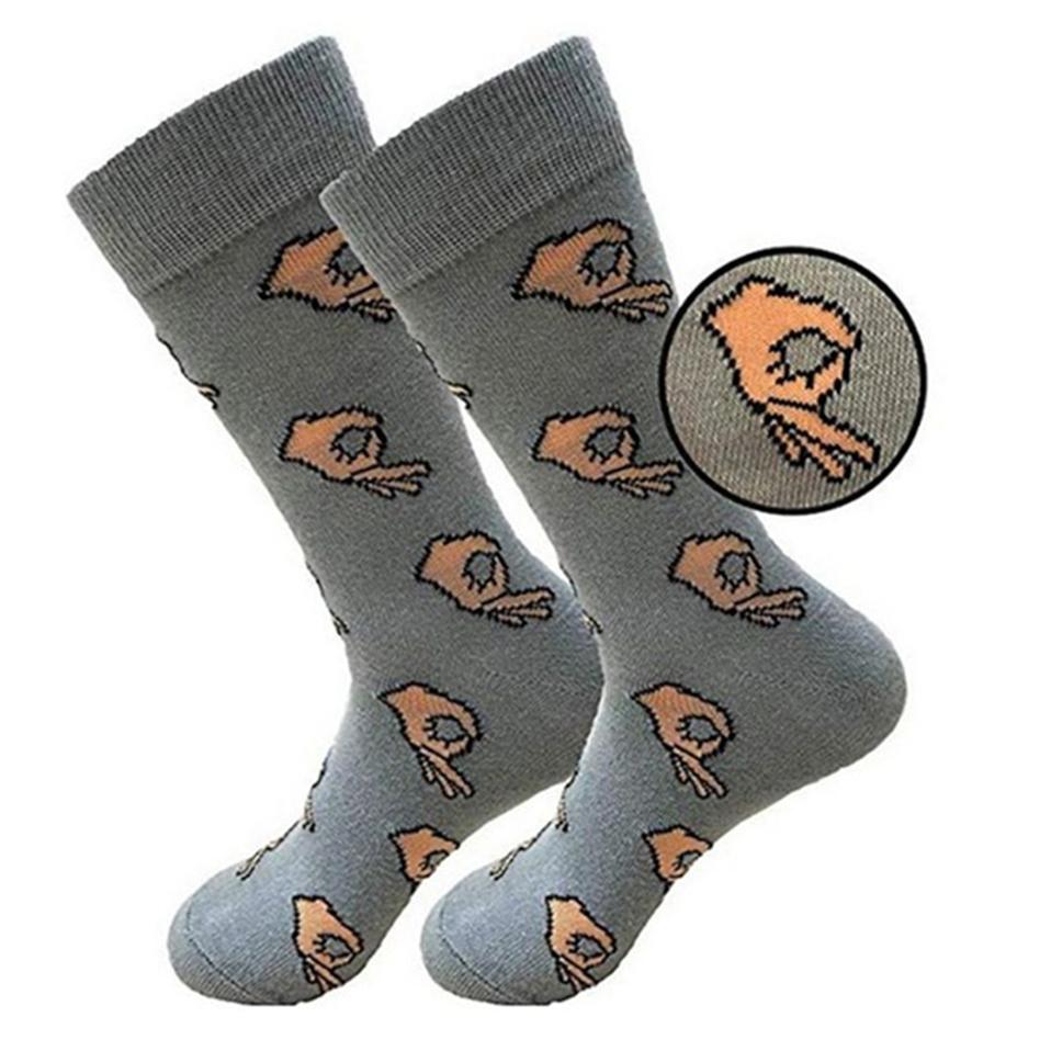 Unisex Winter Knitted Mid-Calf Long Crew Socks Funny Printed Hip-Hop Trendy Cotton Hosiery Skateboard Streetwear