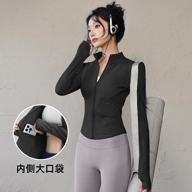 Yoga clothes, tops, professional running sports outdoor jackets, quick-drying fitness clothes, women's Pilates training clothes
