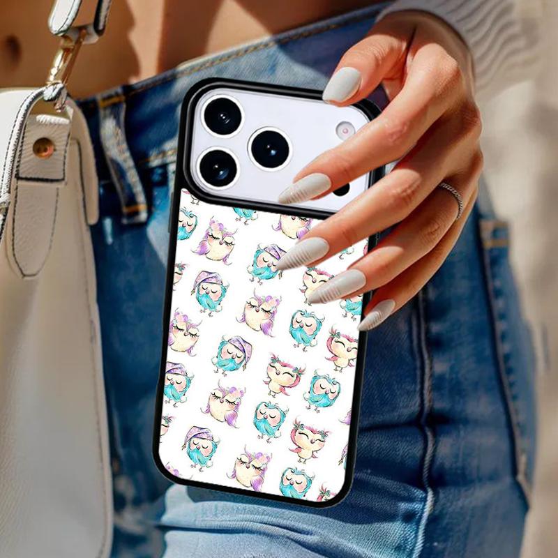 Модный Мультяшный Чехол-Сова Для iPhone 17 Air 14 15 13 12 Max Чехол Для Apple 14 15 16 16e 11 Pro Max Plus Coque