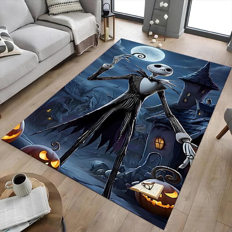 1 шт. Коврик Джек Скеллингтон на Хэллоуин, противоскользящий, из полиэстера, для пола, для офиса, спальни