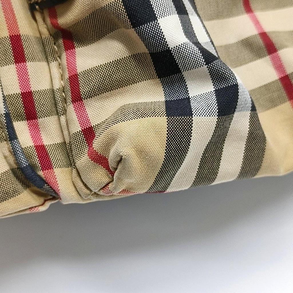 [Pre-Owned] Vintage Check Large Capacity Leather Backpack - Very Good #15AD4F4