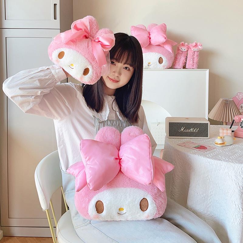Мультяшные плюшевые игрушки My Melody Милые набивные аниме Кавайные плюшевые игрушки Подушка для спины Подголовник Автомобильные аксессуары Чехол на ремень безопасности