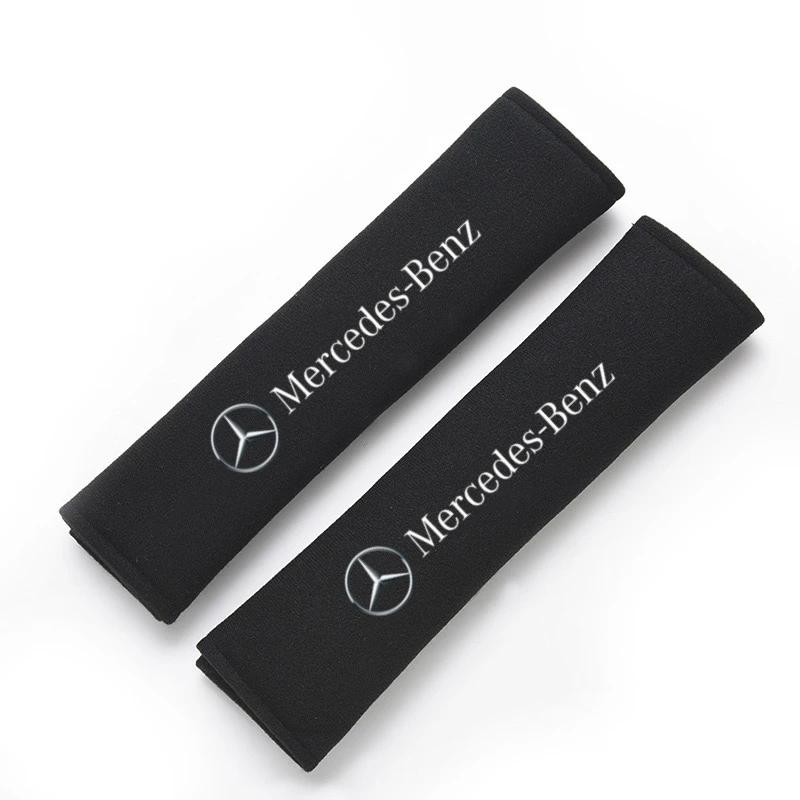 DIQ4 Hot 2025 2PCS Car Shoulder Cover Seat Belt Pad Strap Padding Accessories For Benz C180 C300 W124 W176 W177 C200 C260 GLC CLE CLA