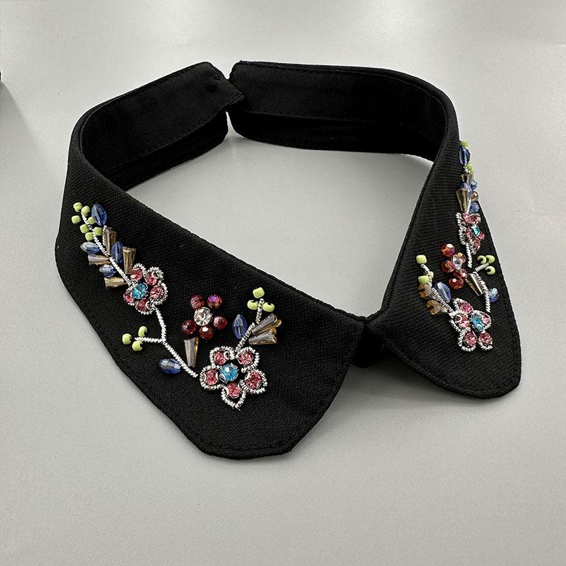 Beading Fake Collar Women Elegant Diamond Detachable Collars for Woman False Shawl Shoulder Wrap Lapel False Collars Woman Tie