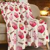 Hunting Fishing Theme Flannel Throw Blanket Deer Skull Fish Camo Pattern Print Soft Warm Blanket for Men Sofa Bedroom Gift