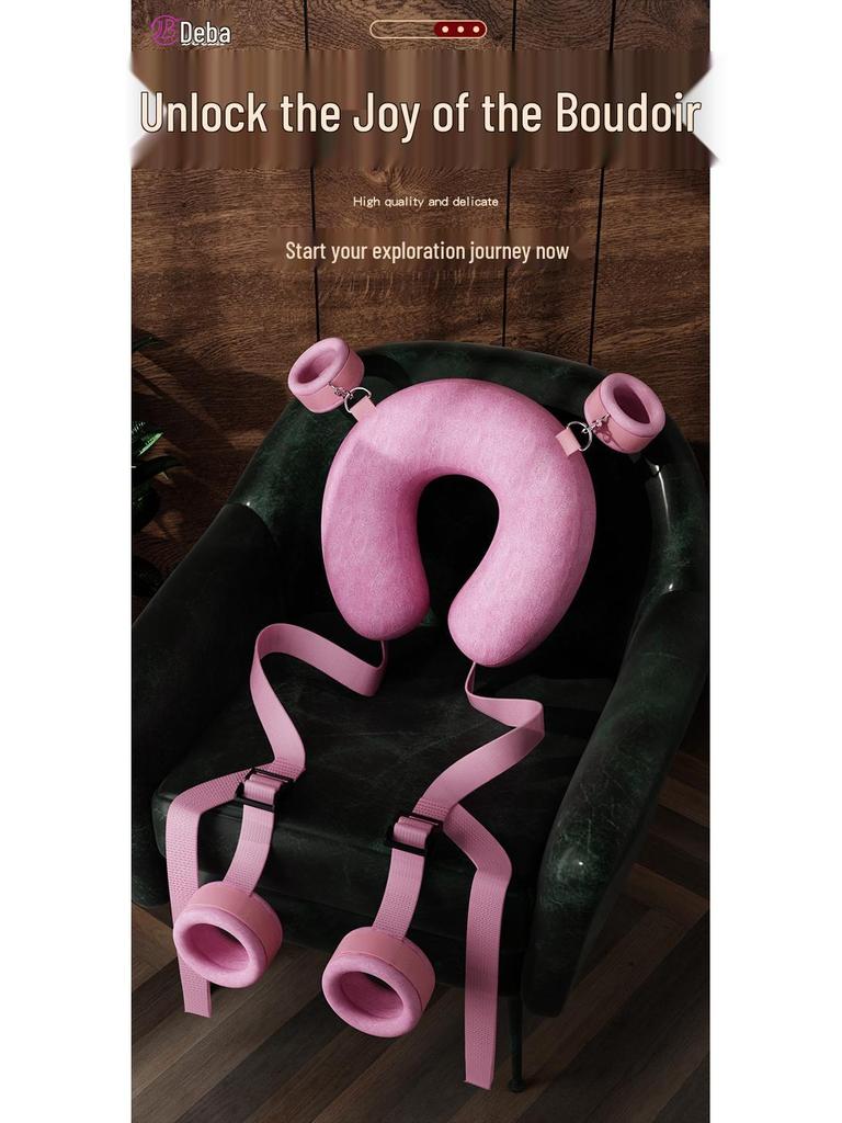 Deba Adult Split Leg Pillow & Handcuffs Set for Bedroom Fun