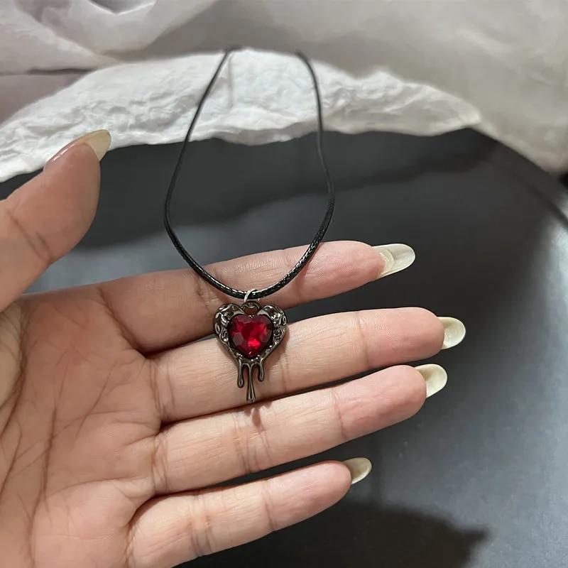 Готическое 90-е кожаное ожерелье с подвеской в ​​форме лавы и звезды для женщин и мужчин, аксессуары цвета антикварного серебра, эстетические ювелирные изделия