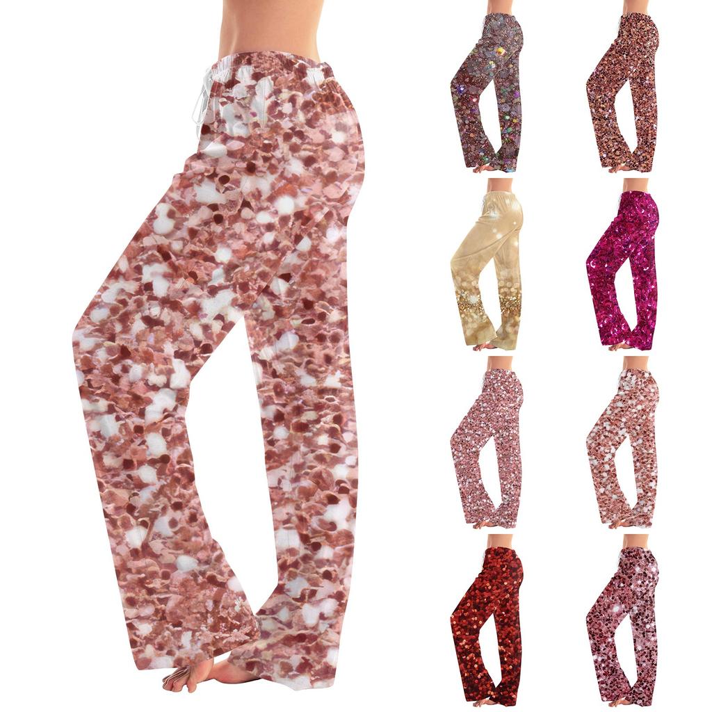 Женские милые брюки с цветочным принтом на завязках, повседневные пижамные брюки