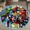 1 шт. Круглый ковер Marvel Мстители Супергерои, Нескользящий, Машинная стирка, Полиэстеровый ковер для декора гостиной и спальни