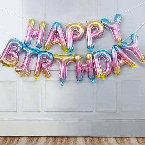 Happy Birthday Balloons Reusable Festive Fine Workmanship Birthday Party Decorations Banner Balloons for Gathering