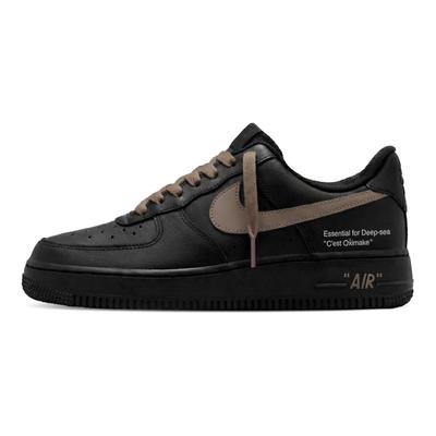 Кроссовки Air Force 1 Устойчивые к истиранию Увеличивающие рост Низкие Скейтбордические Обувь Унисекс Черный Белый Коричневый CW2288-001(Команда577-)