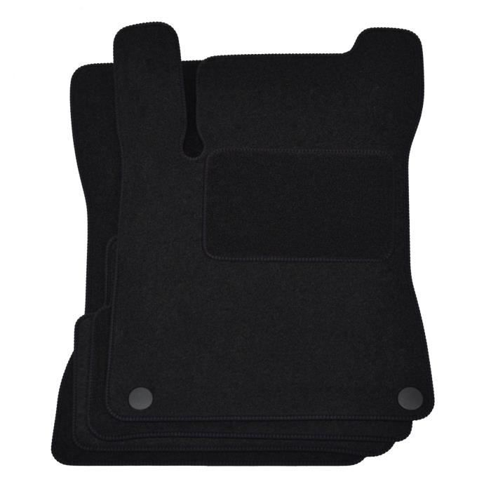 Tapis De Sol - Mercedes - A-class W117 - Velours Noir - 4 Pièces - Antidérapant - Sur Mesure