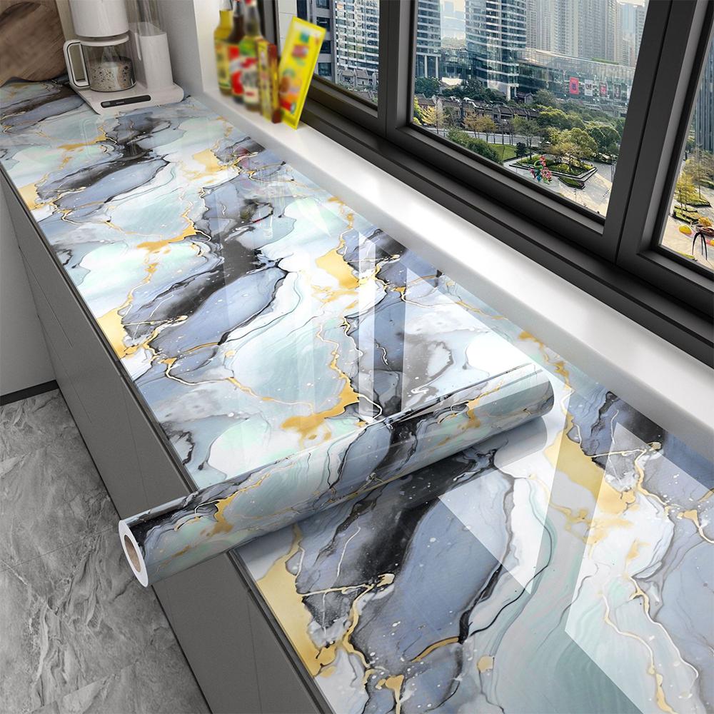 Наклейки для плитки Водонепроницаемые и маслостойкие Кухонные Высокотемпературостойкие Ремонт Самоклеящиеся Обои для столешницы шкафа