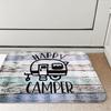 Happy Camper Non-Slip Doormat Bath Mat Entrance Rug for Front Door Kitchen Floor Bath Tub Bedroom Home Decoration Carpet