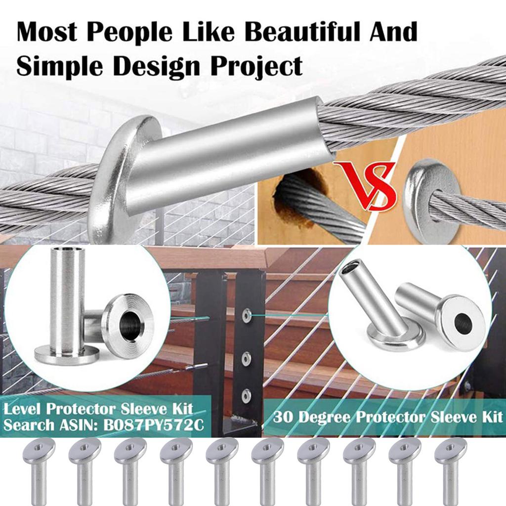 10 шт. Прочные материалы из нержавеющей стали Угловые гильзы для тросовых перил и поддержки деревянных столбов Бытовое использование