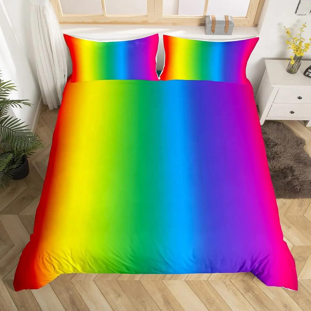 Abstract Rainbow Colorful Bedding Set Queen King Sinlge Duvet Cover Dream Polyester Comforter Covers Pillowcase Soft Bedclothes