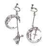 Gothic Punk Retro Moon Angel Cross Clip-On Earrings