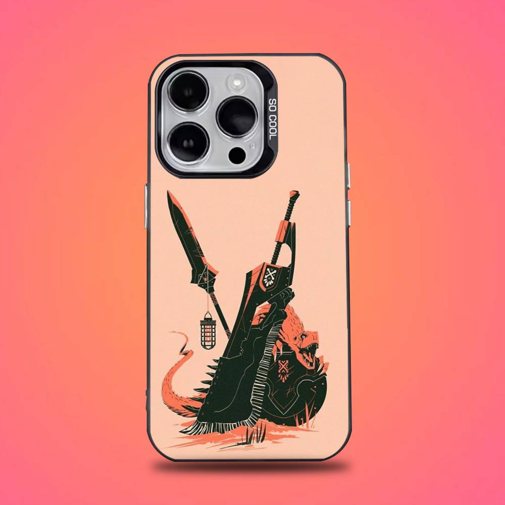 Чехол для телефона M-Monster H-Hunter Wilds Для iPhone 16,15,14,13,12,11,Mini,Pro,E,SE4,XS,MAX Черный Матовый Конфетный Чехол