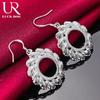 925 Sterling Silver Round Wind Wheel Pendant Perforated Earrings Fashionable Wedding Jewelry