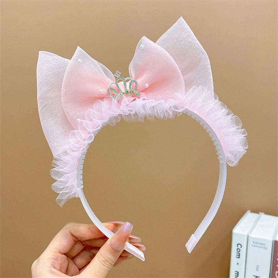 Новые детские резинки для волос Стразы Кружево Тиары Ободки Принцесса Девочки Корона Головной убор День рождения Выпускной Вечеринка Аксессуары для волос