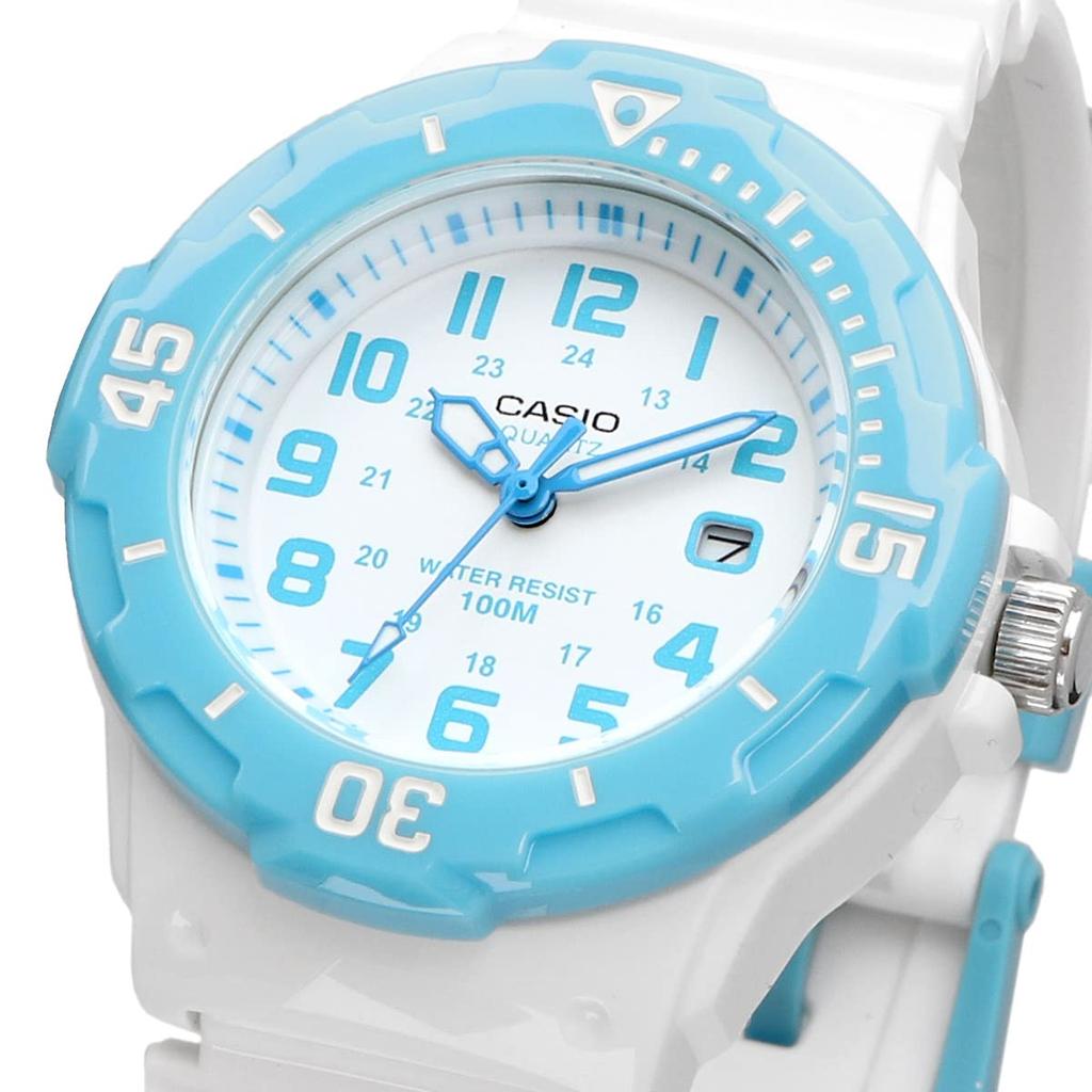 Casio Аналоговые часы LRW -200H-2BV / -200HS-4EV Женские/Детские Дешевые часы Casio в прозрачно-розовом/глянцево-белом и синем цвете (Импортный)
