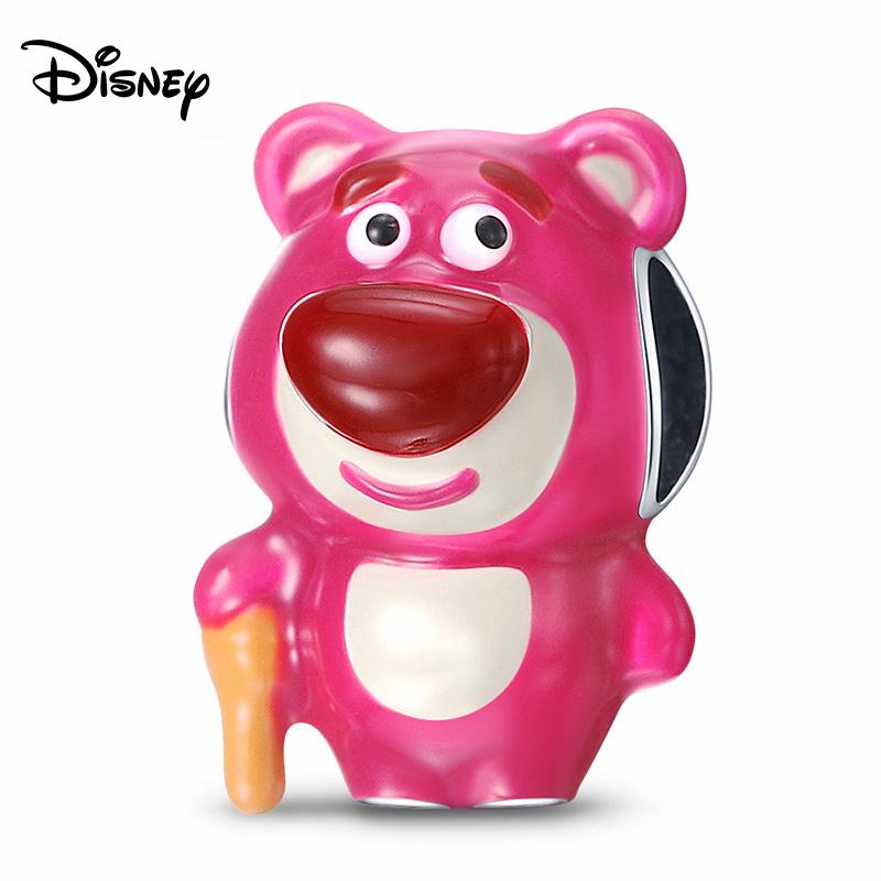 Disney 925 Silver Minnie Strawberry Bear Charms Beads Fits 3mm Original Bracelet Necklace Womens DIY Fine Jewelry Gifts