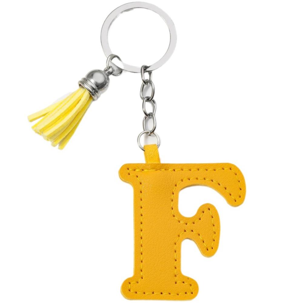 Брелок для ключей с алфавитом, пряжка для ключей от автомобиля, органайзер для ключей, деловой держатель для ключей из искусственной кожи, 26 букв, брелок в подарок