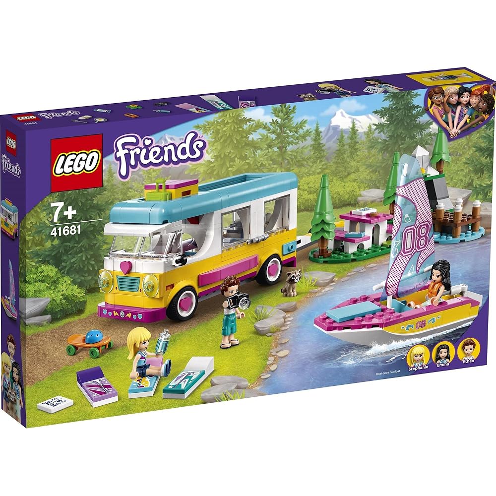 Набор LEGO Friends Кемпер и лодка 41681 Игрушка для девочек от 7 лет Игровой набор с транспортным средством
