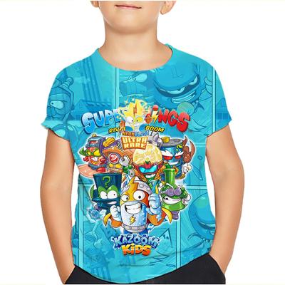 Футболка Superzings с рисунком Kazoom, детская одежда, футболка для девочек/мальчиков, симпатичные детские топы Harajuku, летняя повседневная футболка, одежда для малышей