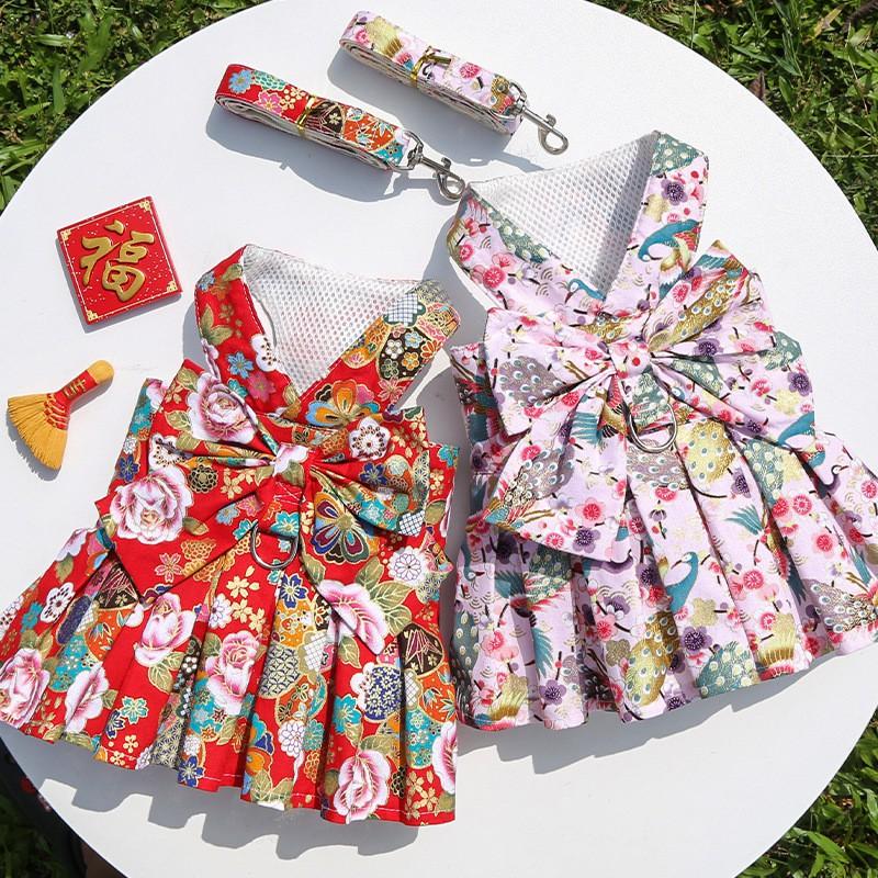 Pet Dog Cat Harness With Festive Dress Style Leash Small Breeds XS To XL New Celebration Outfit