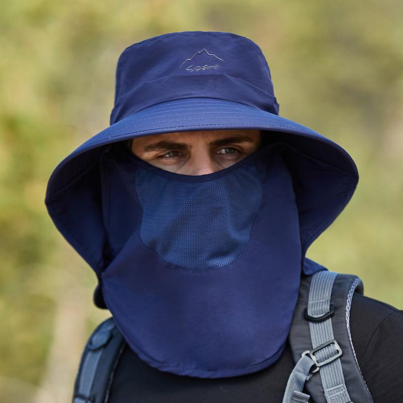 OLIKEI Summer Men's Sun Hat Breathable Quick-drying Fishing Hat Big Brim Sun Protection Face Cover Fisherman Hat Outdoor Travel Cycling Hat