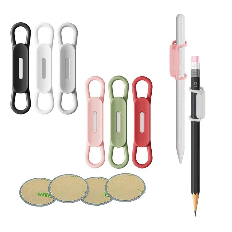 2-6 шт. Магнитный держатель для ручек и карандашей, силиконовые регулируемые зажимы для сенсорных ручек для стола, холодильника, белых досок, офисные настольные аксессуары