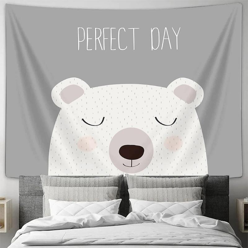 Cute Bear Tapestry Wall Hanging Anime Room Decor Forest Animal Aesthetic Wall Art Home Decor Living Room Bedroom Dorm Decor Gift