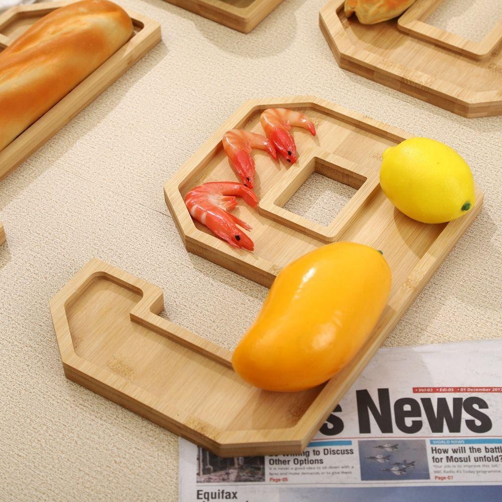 Large Wood Number Serving Tray Decorative Number Food Tray Chocolate