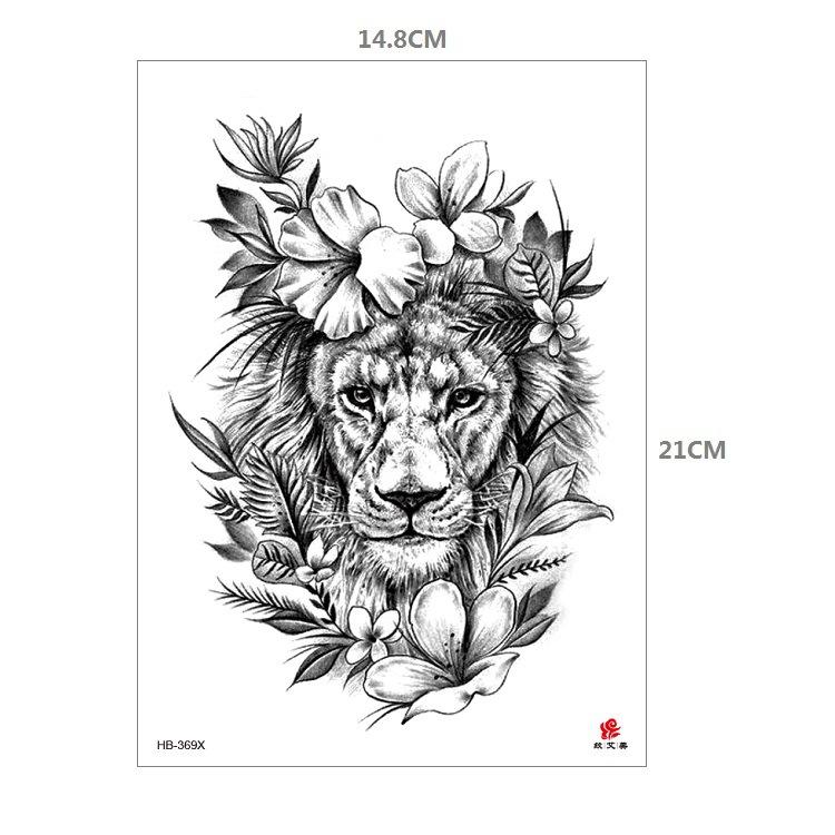 Наклейка с рисунком животного, тигр, лев, леопард, половина руки, рисунок Hb, набор для переноса воды, имитация наклейки