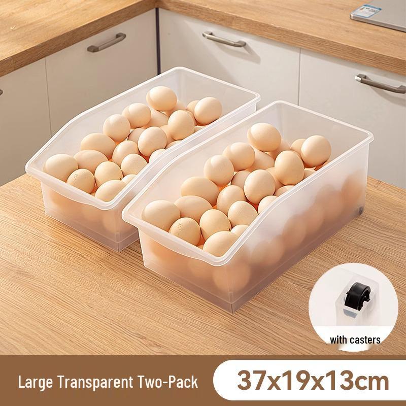Egg & Beverage Dispenser Basket: Pull-Out Storage Box for Refrigerator & Freezer