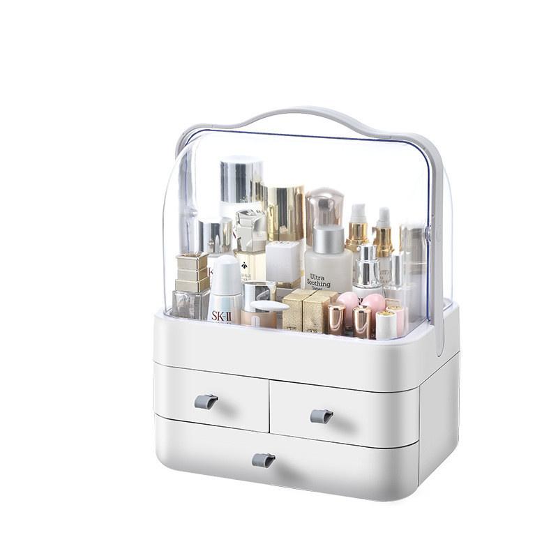 Makeup Organizer for Vanity with Lid and Drawers Skincare Organizers Makeup Organizer Holder Beauty Cosmetic Storage Box JAF224