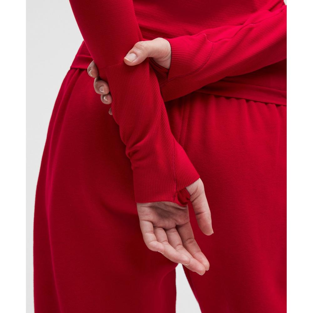 Lululemon Рубашка с длинным рукавом Swiftly Tech Lunar New Year 2.0 Длина талии Темно-красный Темно-красный